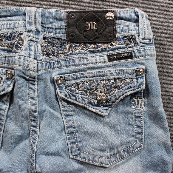 Miss Me Jeans Women's 29x32 Light Wash Bootcut Embellished - Picture 6 of 9